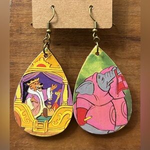 Upcycled Robin Hood Drop Earrings